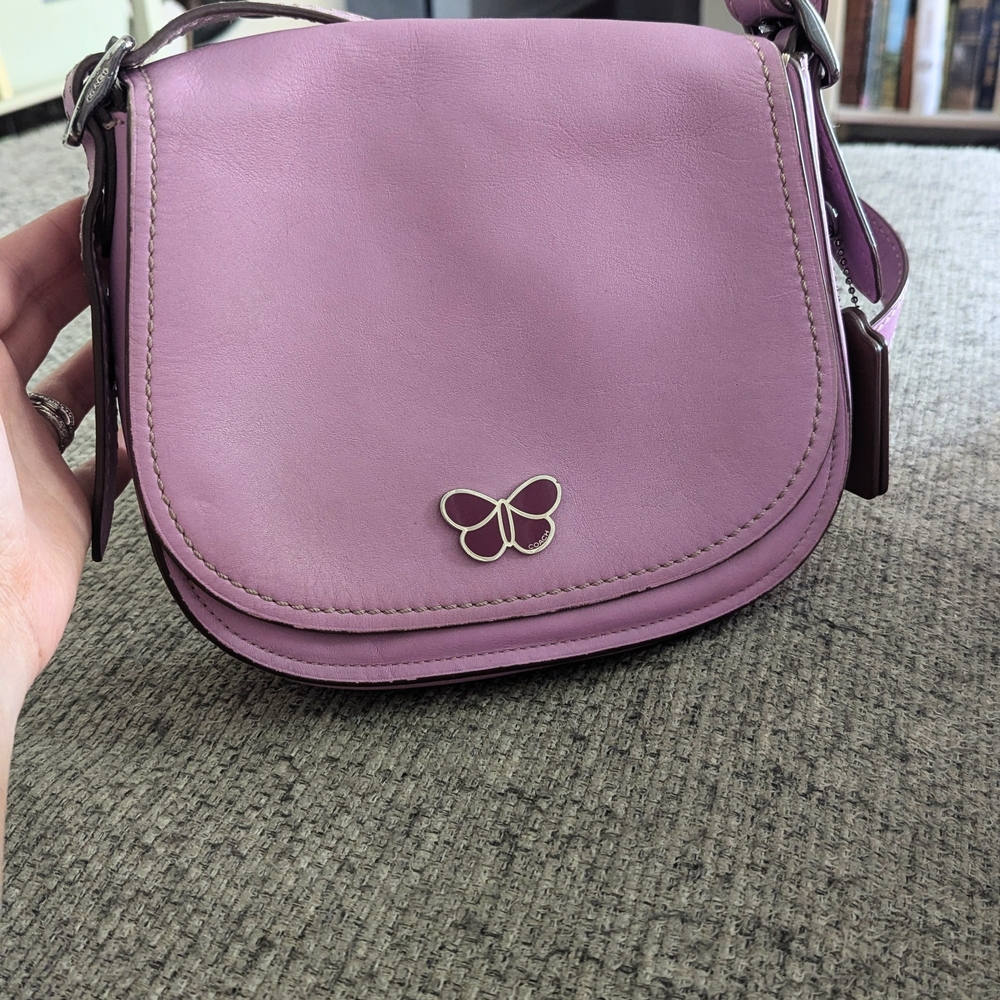 Purple Leather Crossbody Bag